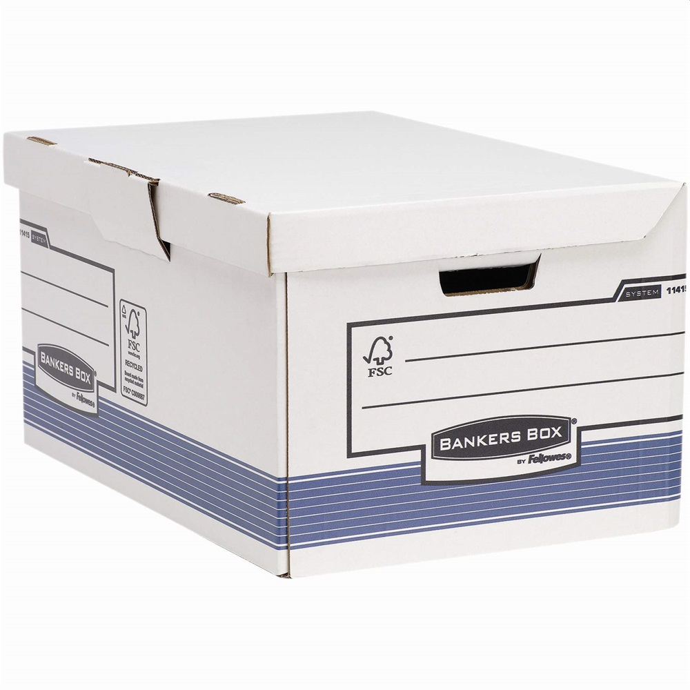 Archiváló konténer csapófedéllel, karton, 310 x 390 x 560 mm., Bankers Box System by Fellowes® 2 db/csomag, kék/fehér