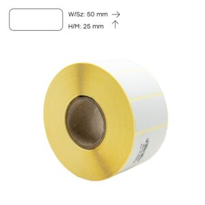 Etikett címke thermo, 25x50mm, tekercses, 2000 címke/tekercs Bluering® fehér