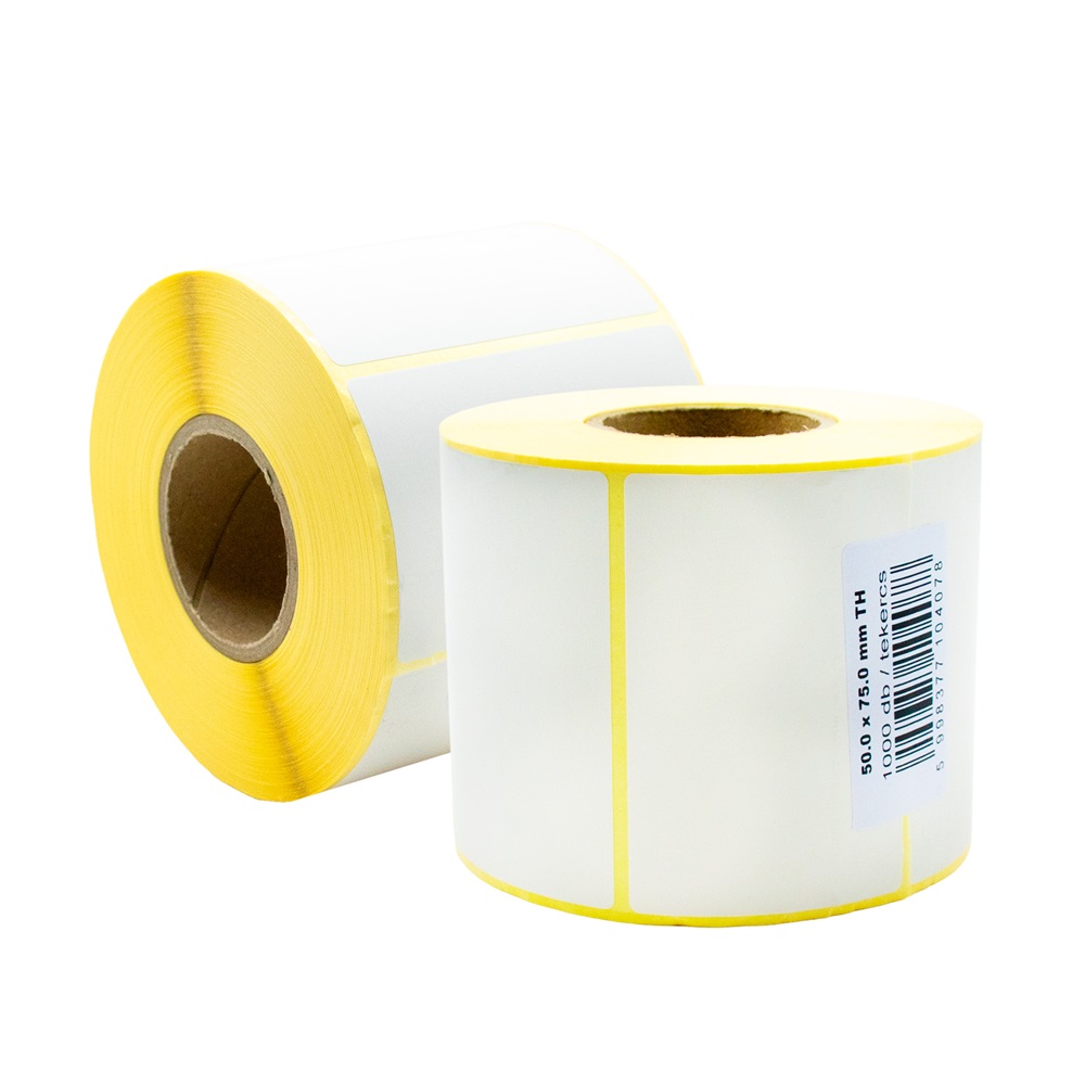 Etikett címke thermo, 50x75mm, tekercses, 1000 címke/tekercs fehér - Image 2