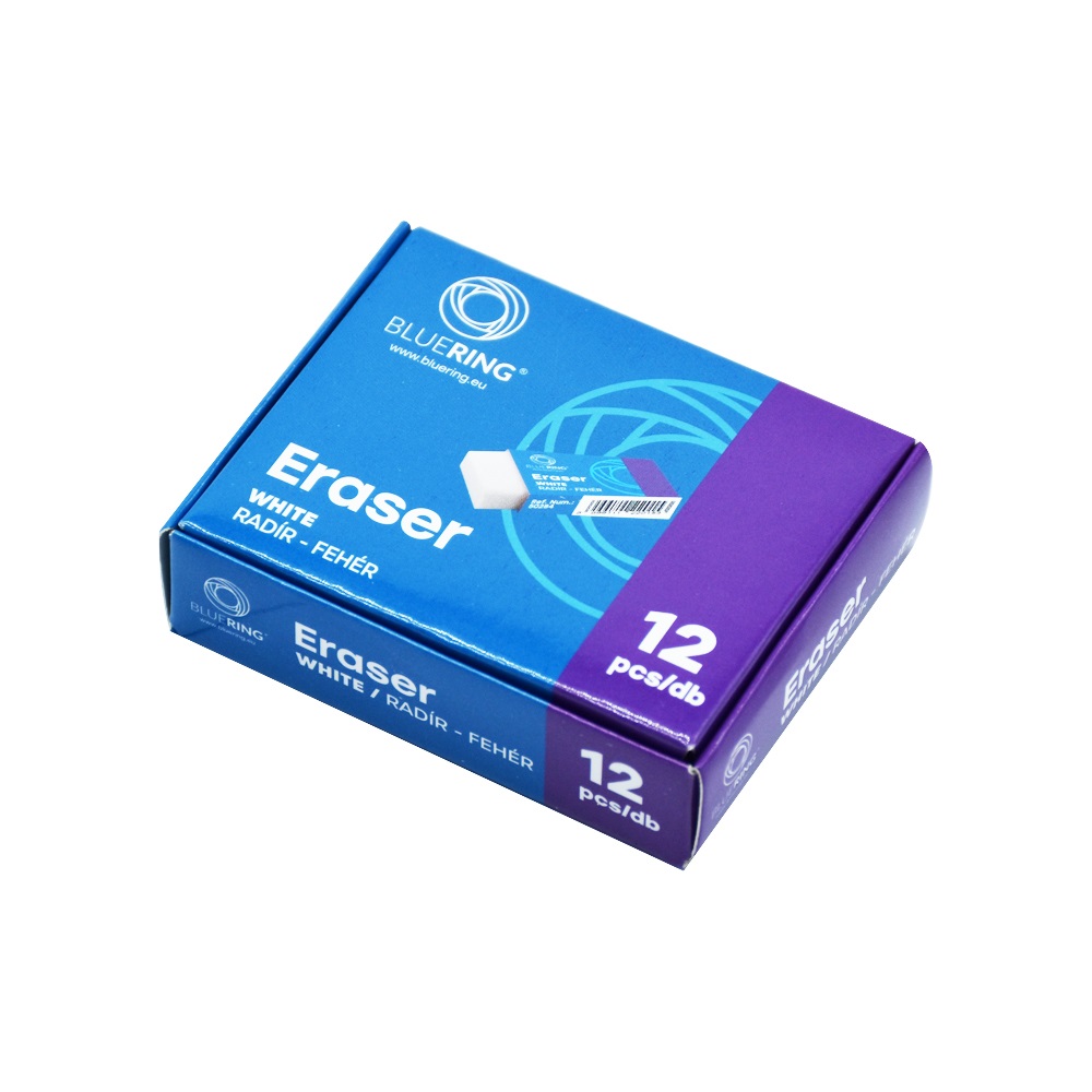 Radír 3cm fehér szögletes papírtokos Bluering® - Image 3