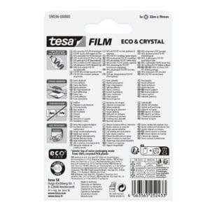 Ragasztószalag 19mmx33m irodai átlátszó újrahasznosított Tesa Eco & Crystal