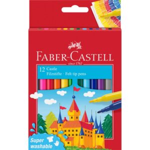 Rostirón, filctoll készlet kastélyos, Faber-Castell 12 klf. Szín