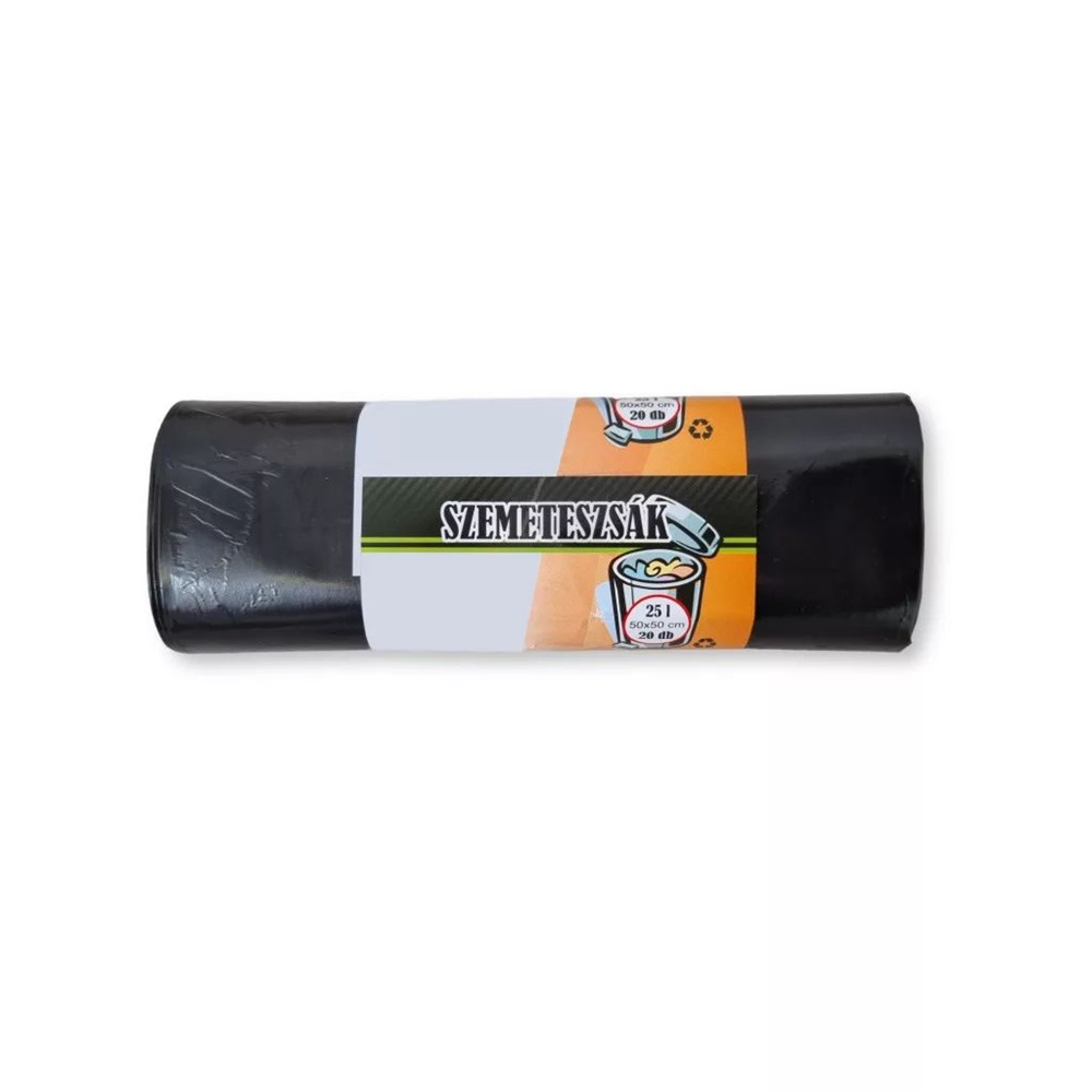 Szemeteszsák 25 liter 50 x 55 cm 12 mikron 10 db/tekercs fekete