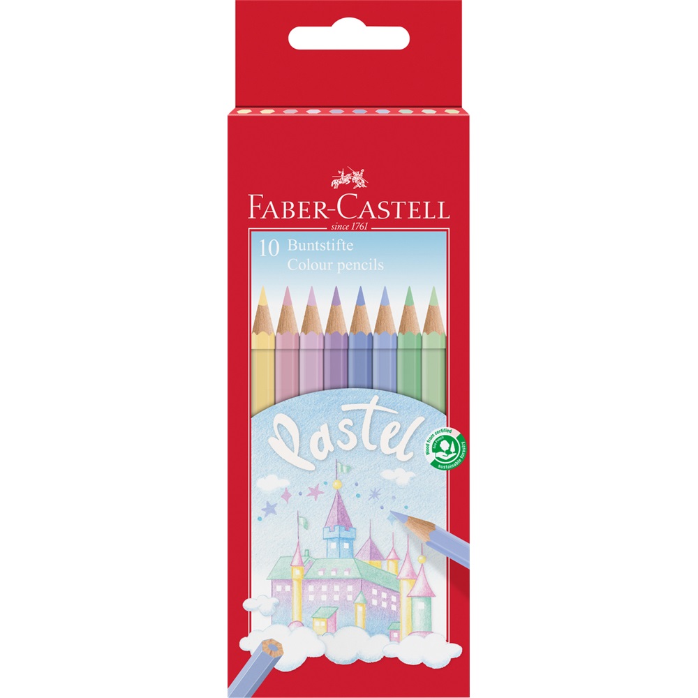 Színes ceruza készlet hatszögletű kastélyos Faber-Castell 10klf. szín