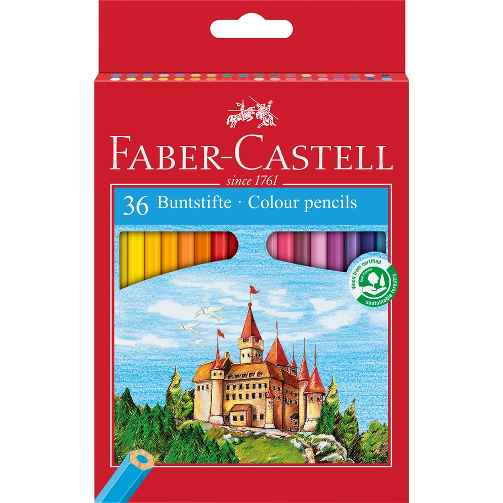Színes ceruza készlet hatszögletű kastélyos Faber-Castell 36klf. szín