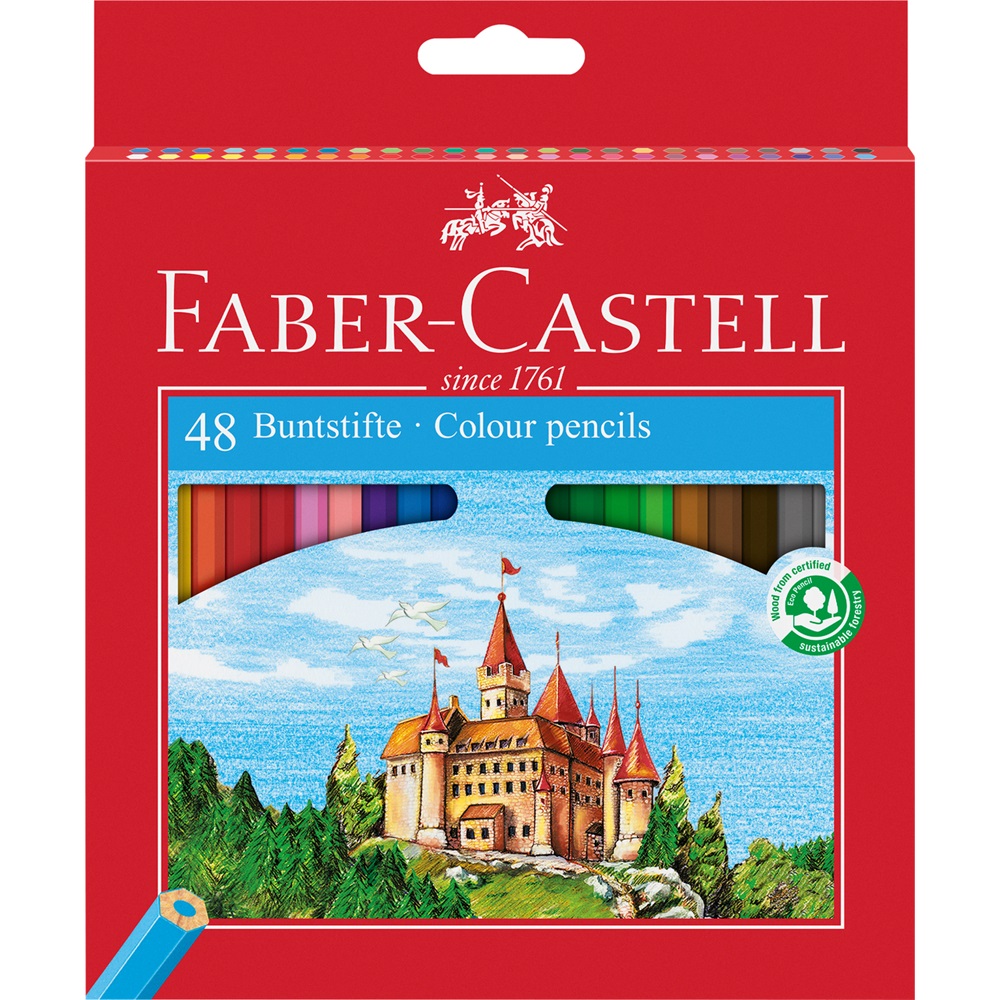 Színes ceruza készlet hatszögletű kastélyos Faber-Castell 48klf. szín