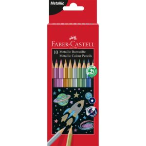 Színes ceruza készlet hatszögletű metál Faber-Castell 10klf. szín