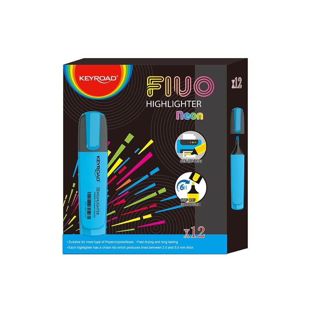 Szövegkiemelő vágott hegyű, lapos test Keyroad Fluo neon - Image 2