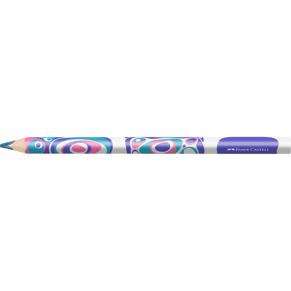 Varázsceruza háromszögletű Jumbo Faber-Castell pasztel színek türkiz, rózsaszín, lila