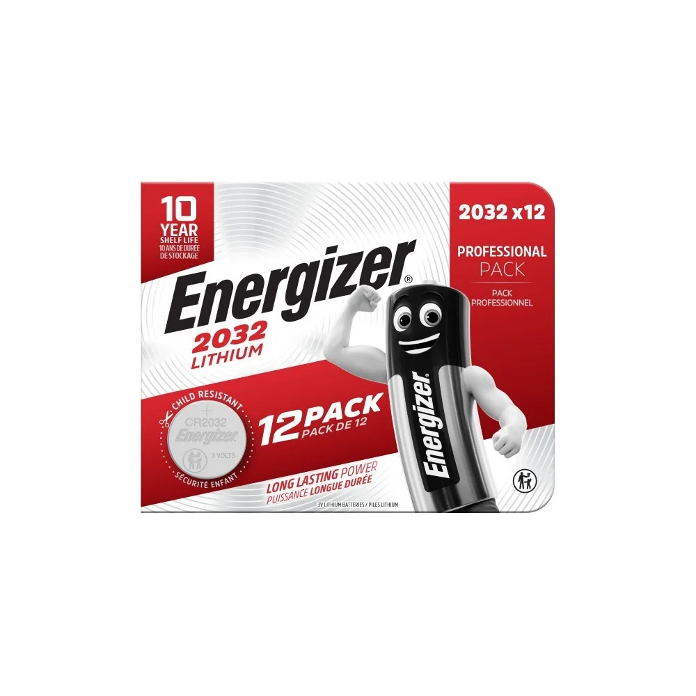 Elem gombelem CR2032 lítium Energizer Elem gombelem CR2032 lítium 12 db/csomag, Energizer
