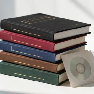 Keménytáblás szakdolgozatok fekete, bordó, kék, barna és zöld borítóval, CD-vel