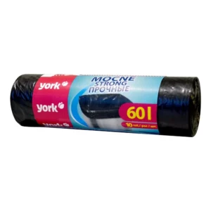 Szemeteszsák 60 liter 60 x 70 cm 25 mikron 10 db/tekercs York 090520 fekete