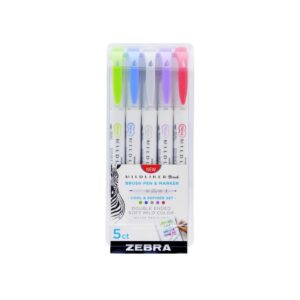Ecsettoll készlet kétvégű Zebra Mildliner Cool & Refined 5 különböző szín