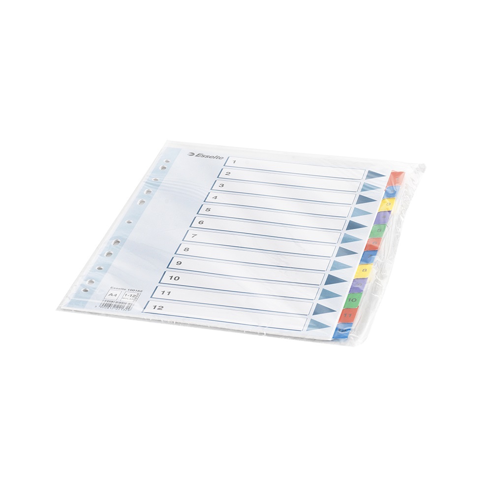 Elválasztólap, A4, regiszteres 1-12 laminált karton fülek 100162 Esselte - Image 2