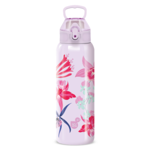Műanyag duplafalú fémkulacs 700ml Ars Una Beach Flowers-purple