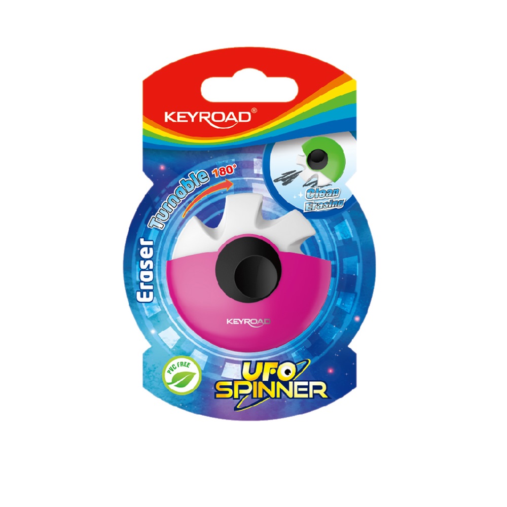 Radír, PVC mentes Keyroad Ufo Spinner vegyes színek - Image 2